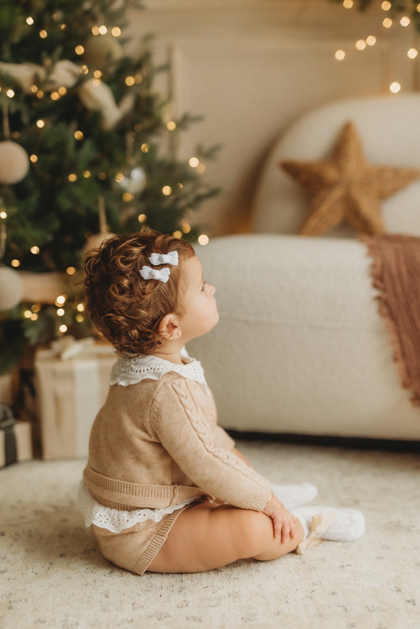 Mini Bow Clips | White Velvet