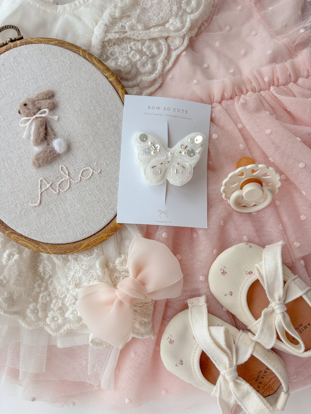 Crystal Butterfly Clip | Milk
