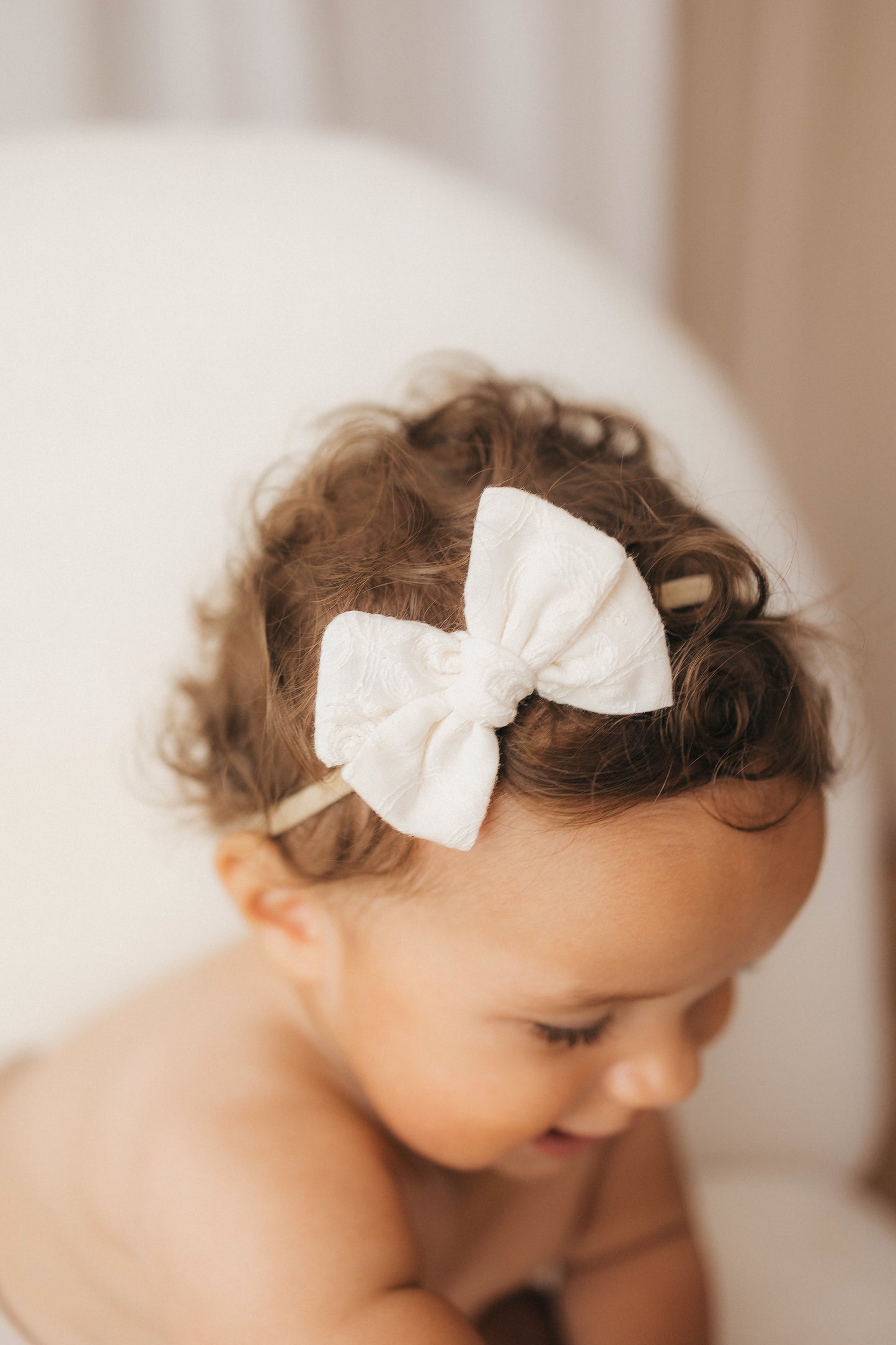 Petite Pinwheel Bow | Heritage Rose (Clip or Headband)