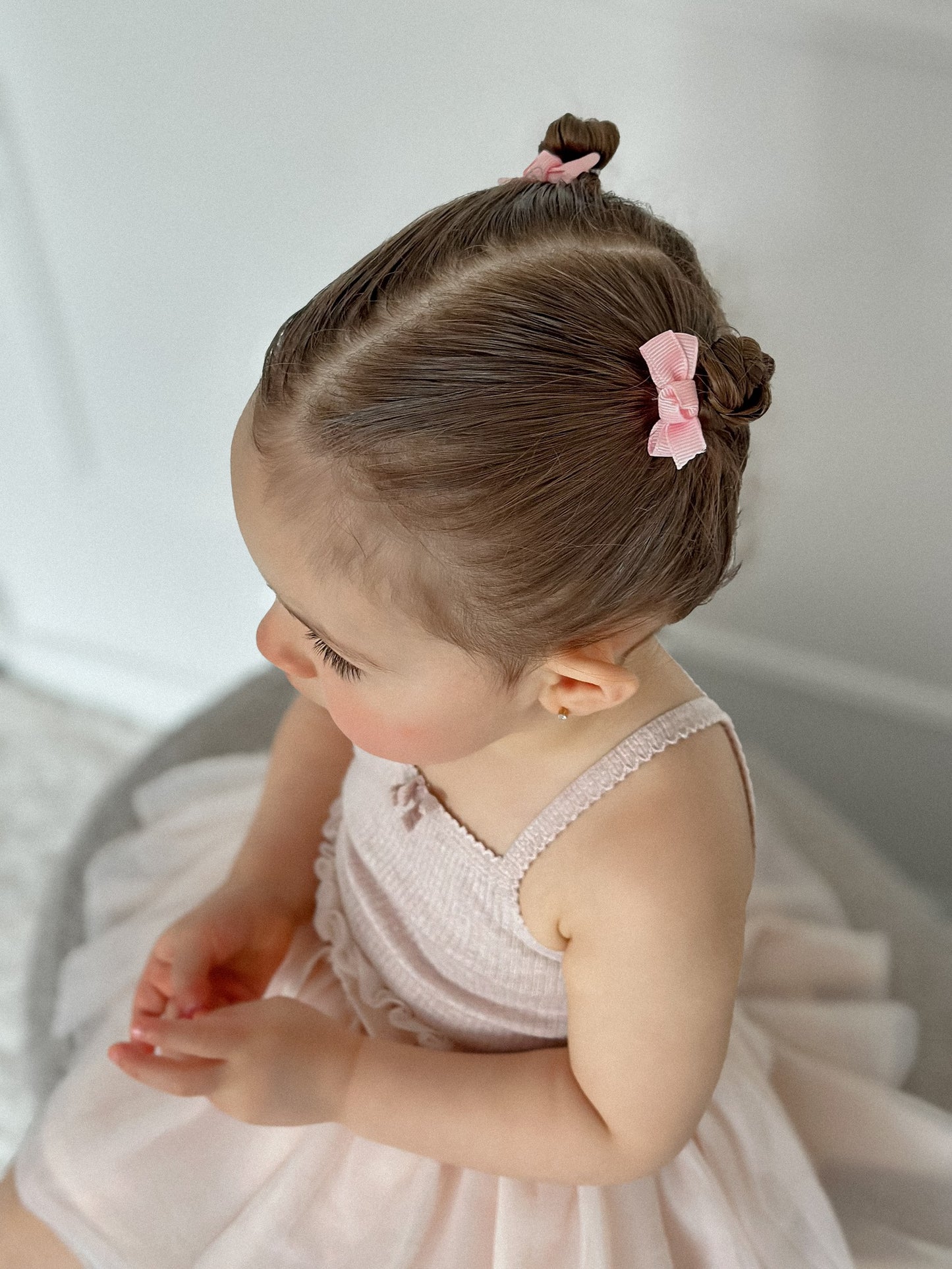 Mini Bow Clips | Sugar Pink