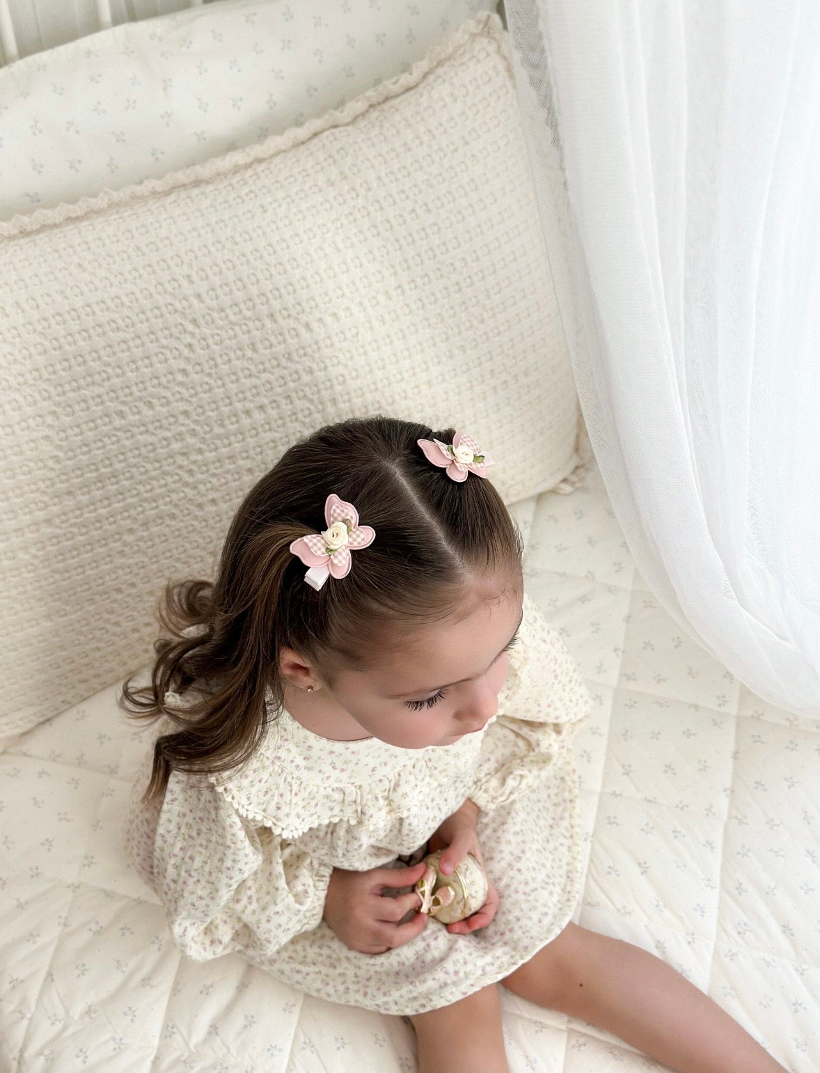 Pigtail Butterfly Clips | Rosebud