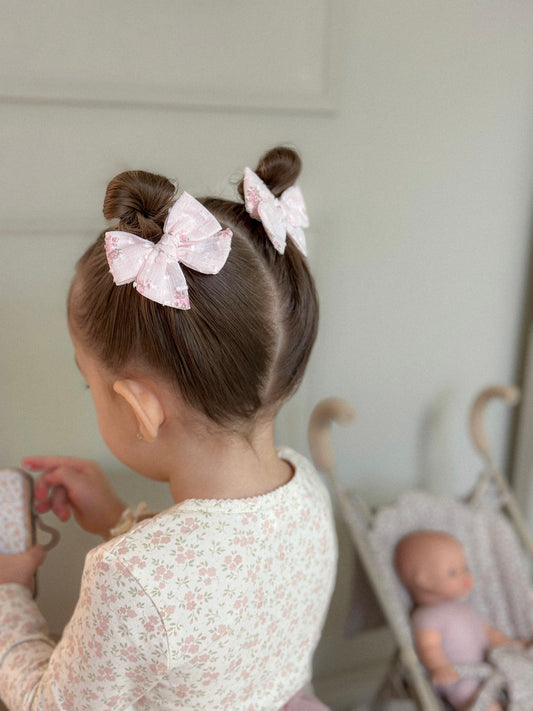 Petite Pinwheel Pigtail Bows | Mabel Floral