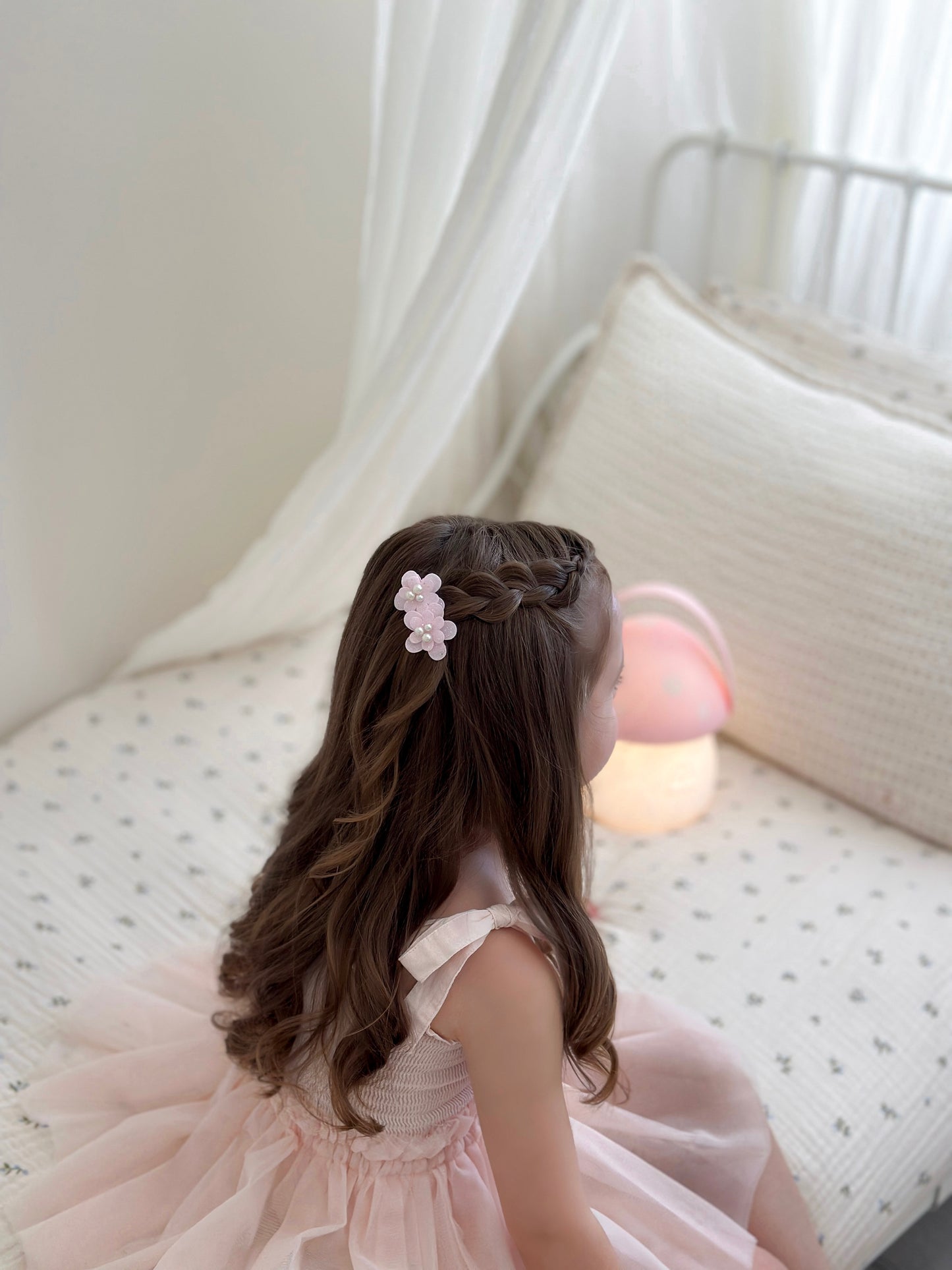 Flower Clip | Glitter Blossom - Frosted Pink