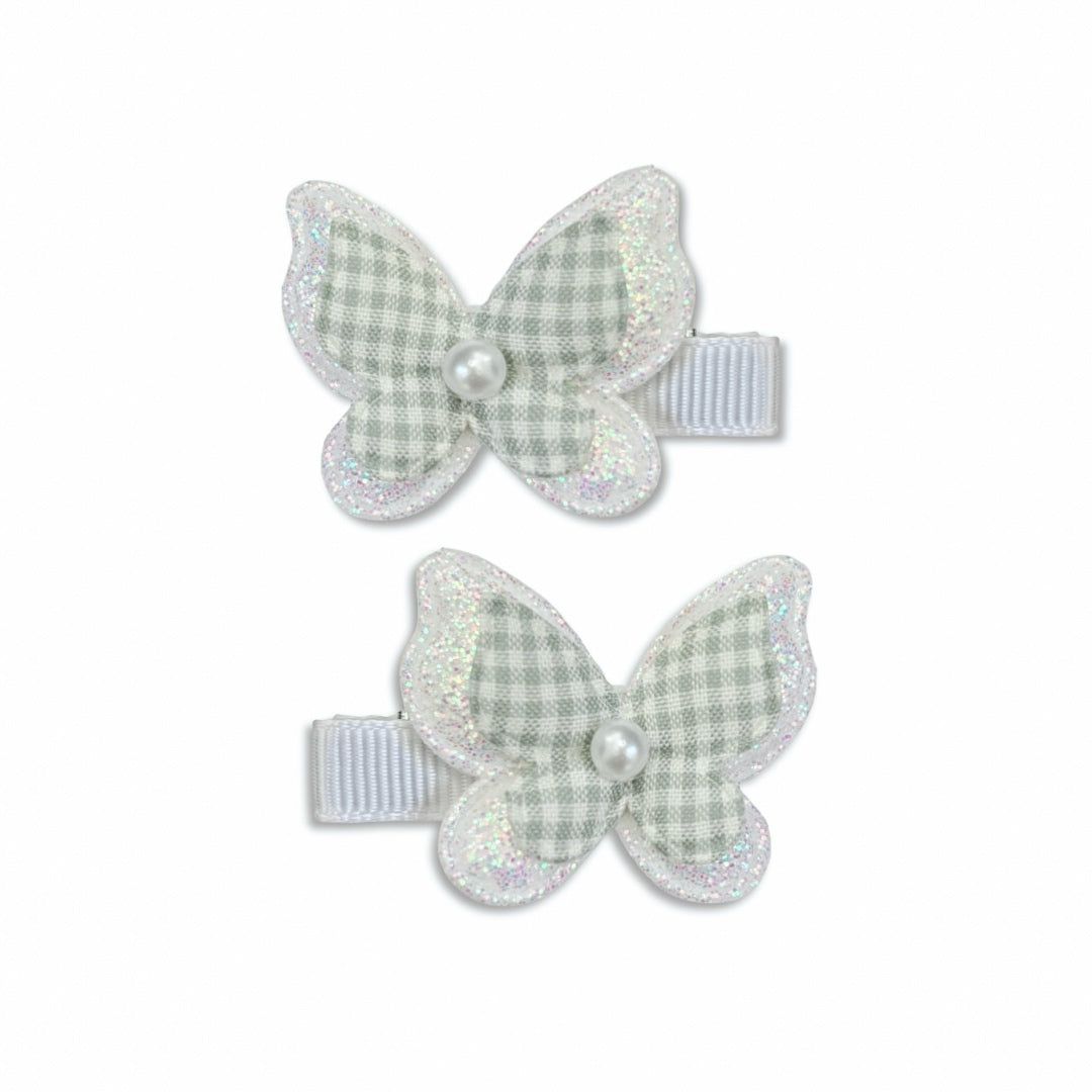 Pigtail Butterfly Clips | Peppermint Sparkle