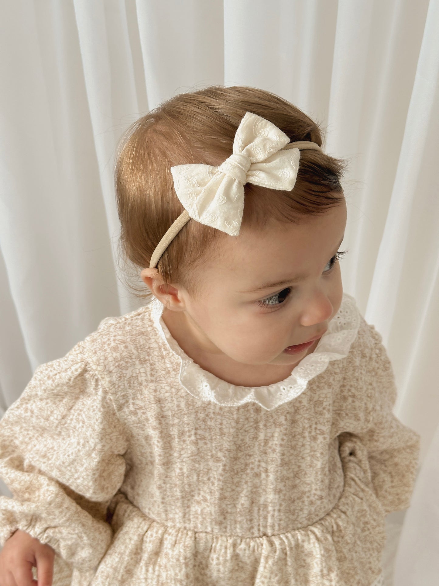 Petite Pinwheel Bow | Heritage Rose (Clip or Headband)