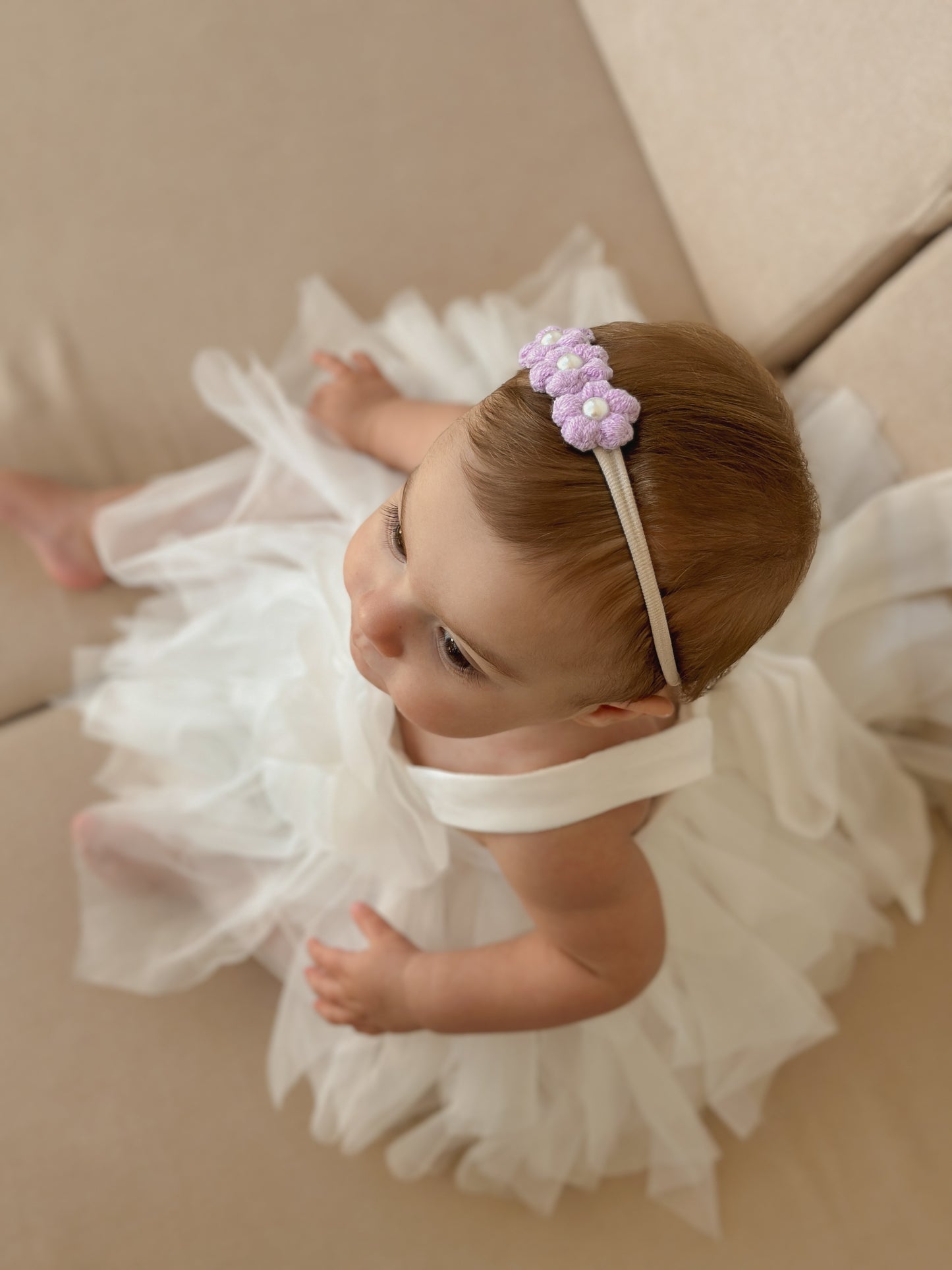 Dainty Headband | Lilac Pearly Flowers