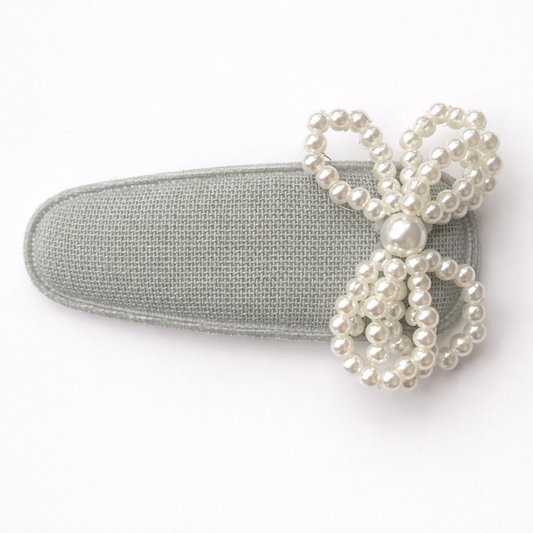 Clip | Sage Pearl Bow