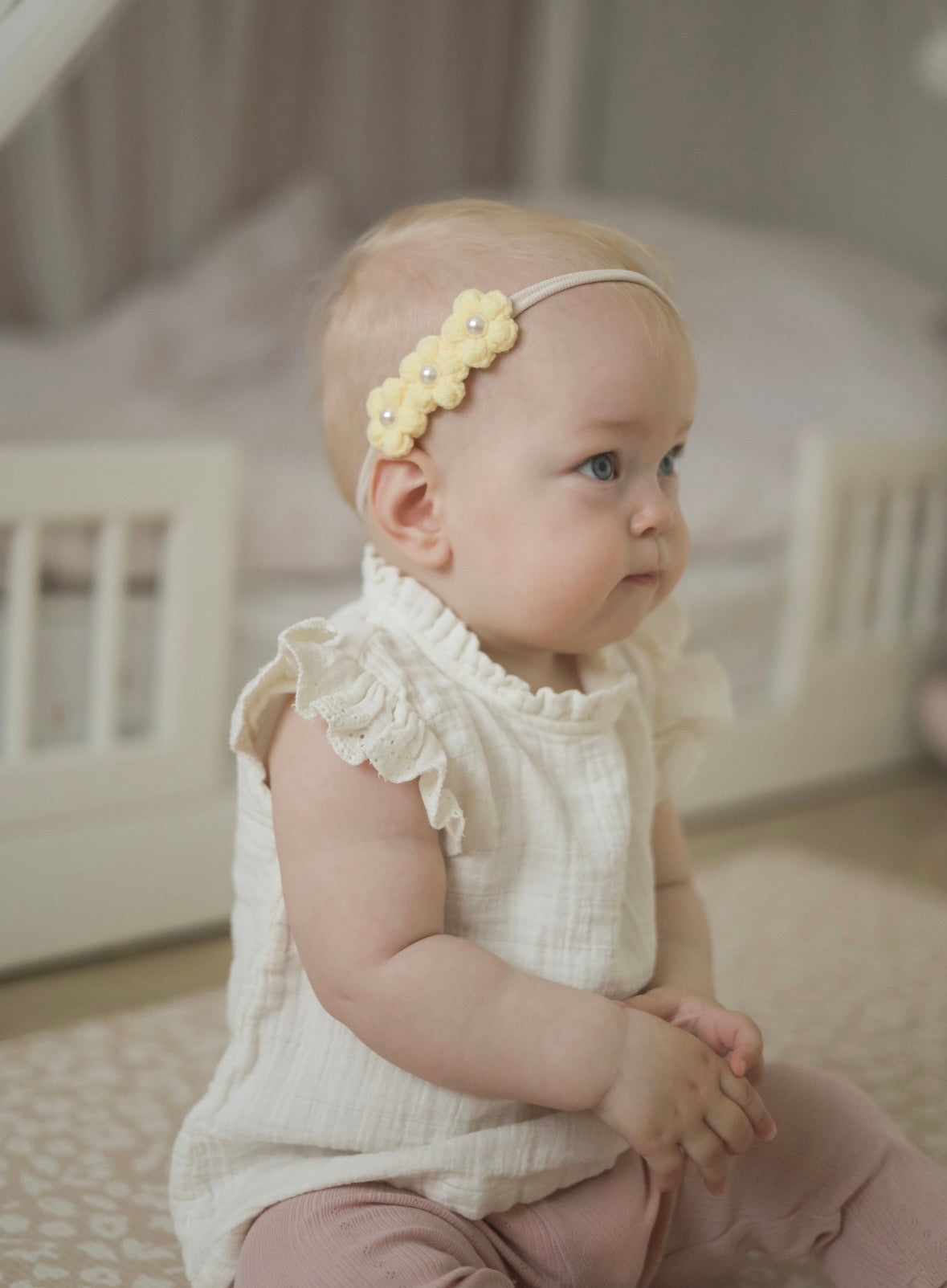 Dainty Headband | Pearly Lemon Flowers