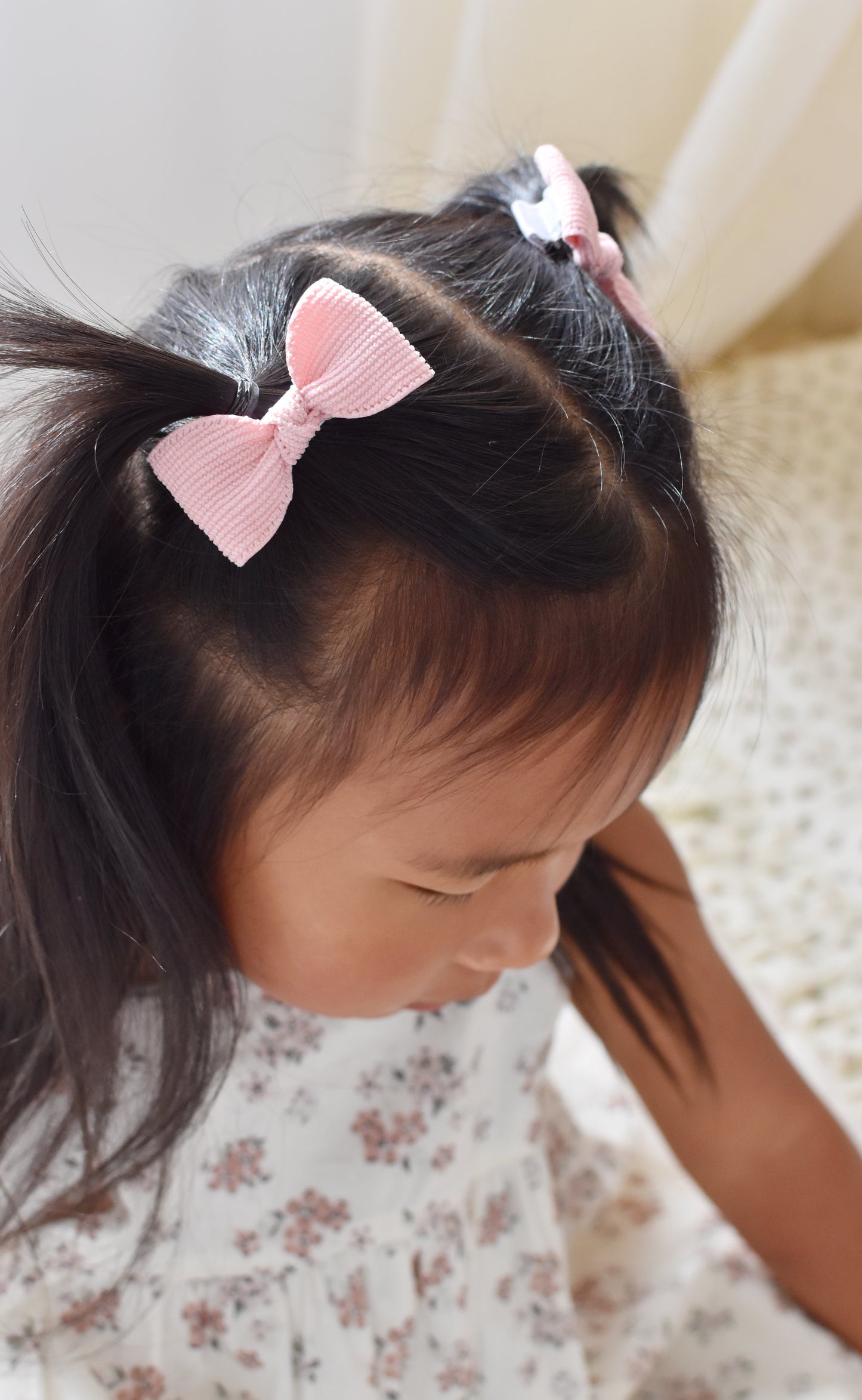 Knotted Pigtail Bows | Cupcake Pink