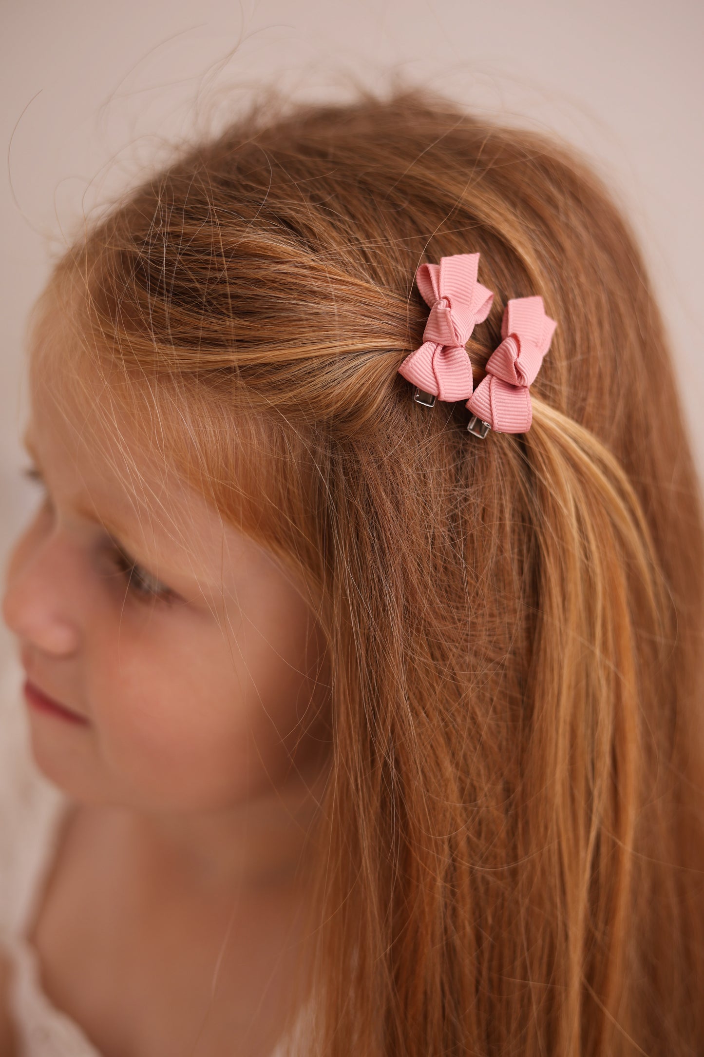 Mini Bow Clips | Antique Rose