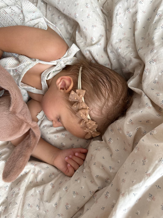 Dainty Headband | Cocoa Tulle Bows