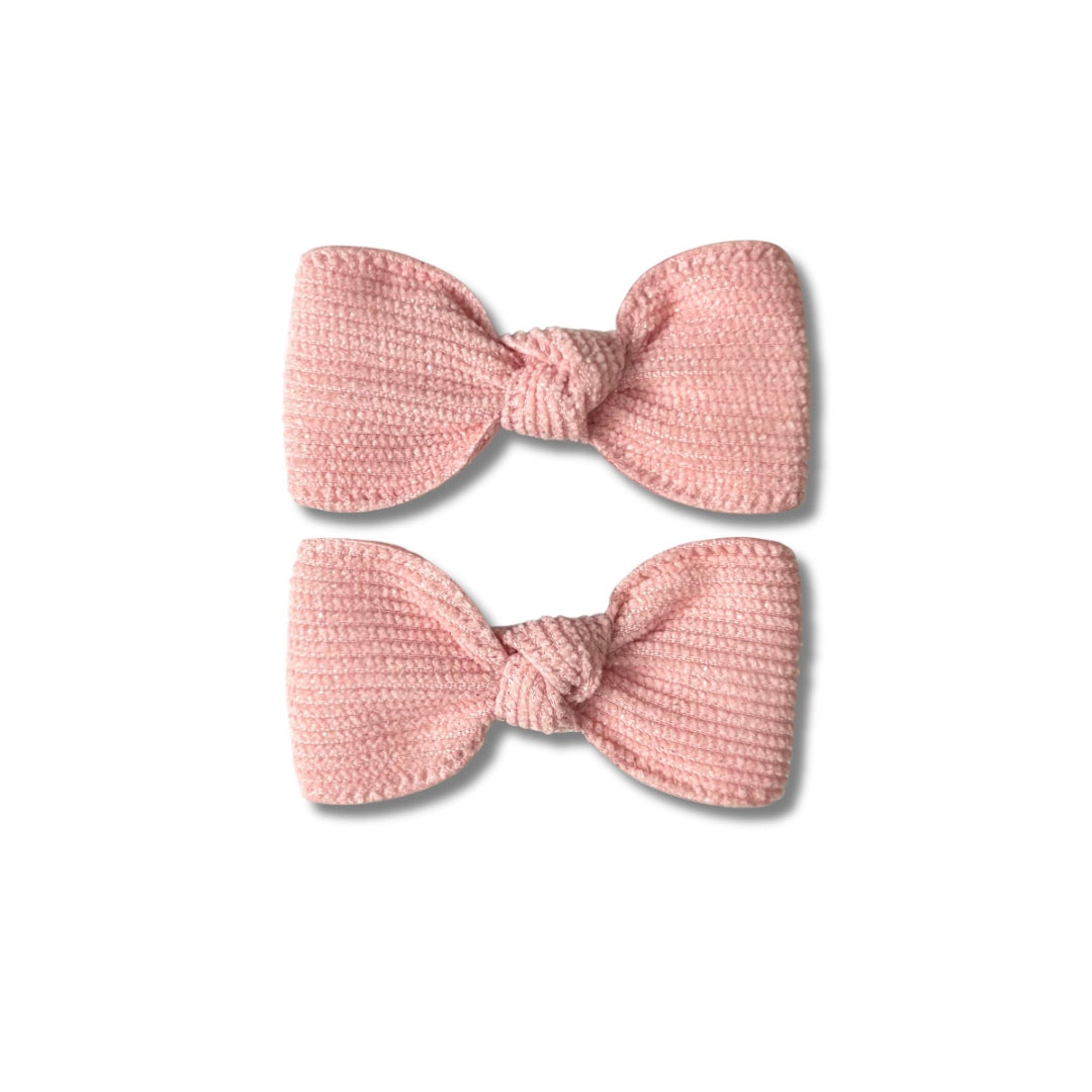 Knotted Pigtail Bows | Cupcake Pink