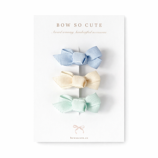 Mini Bow Trio | Spring Mist