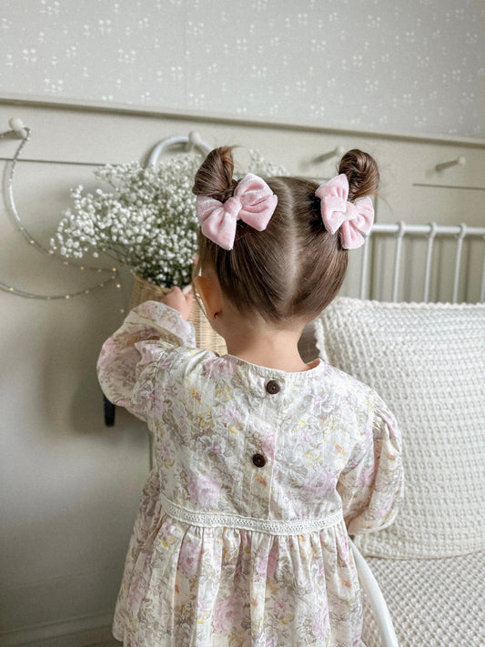 Petite Pinwheel Pigtail Bows | Peony Velvet