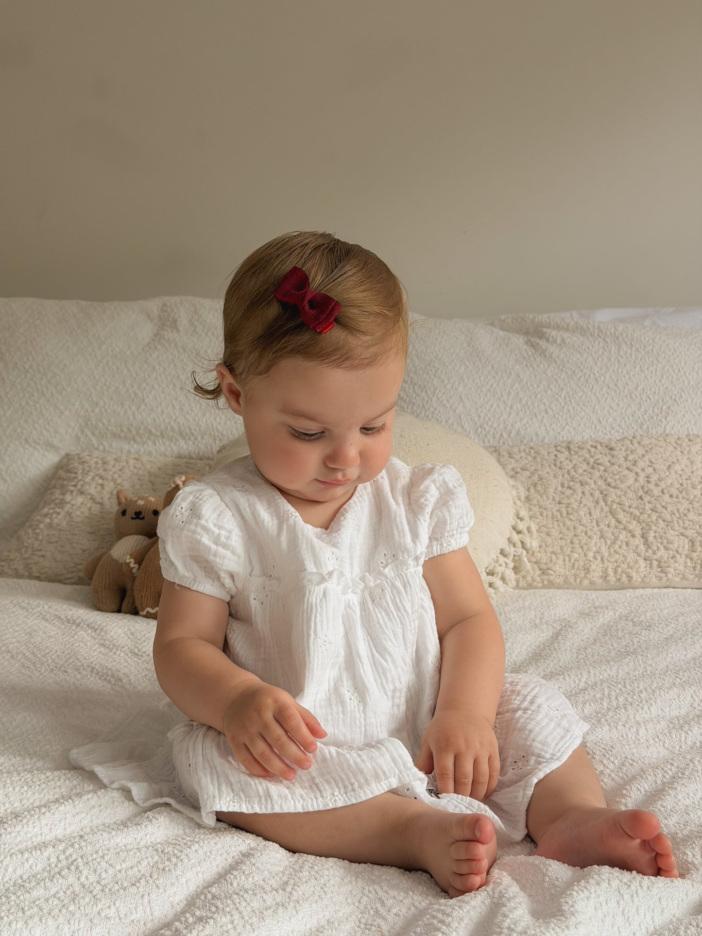 Petite Pigtail Bows (2pk) | Mulled Wine