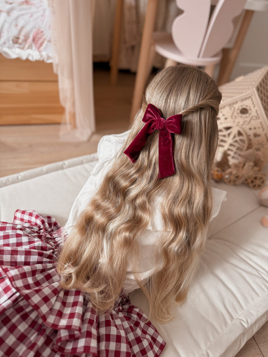 Velvet Longtail Bow | Hollyberry Red