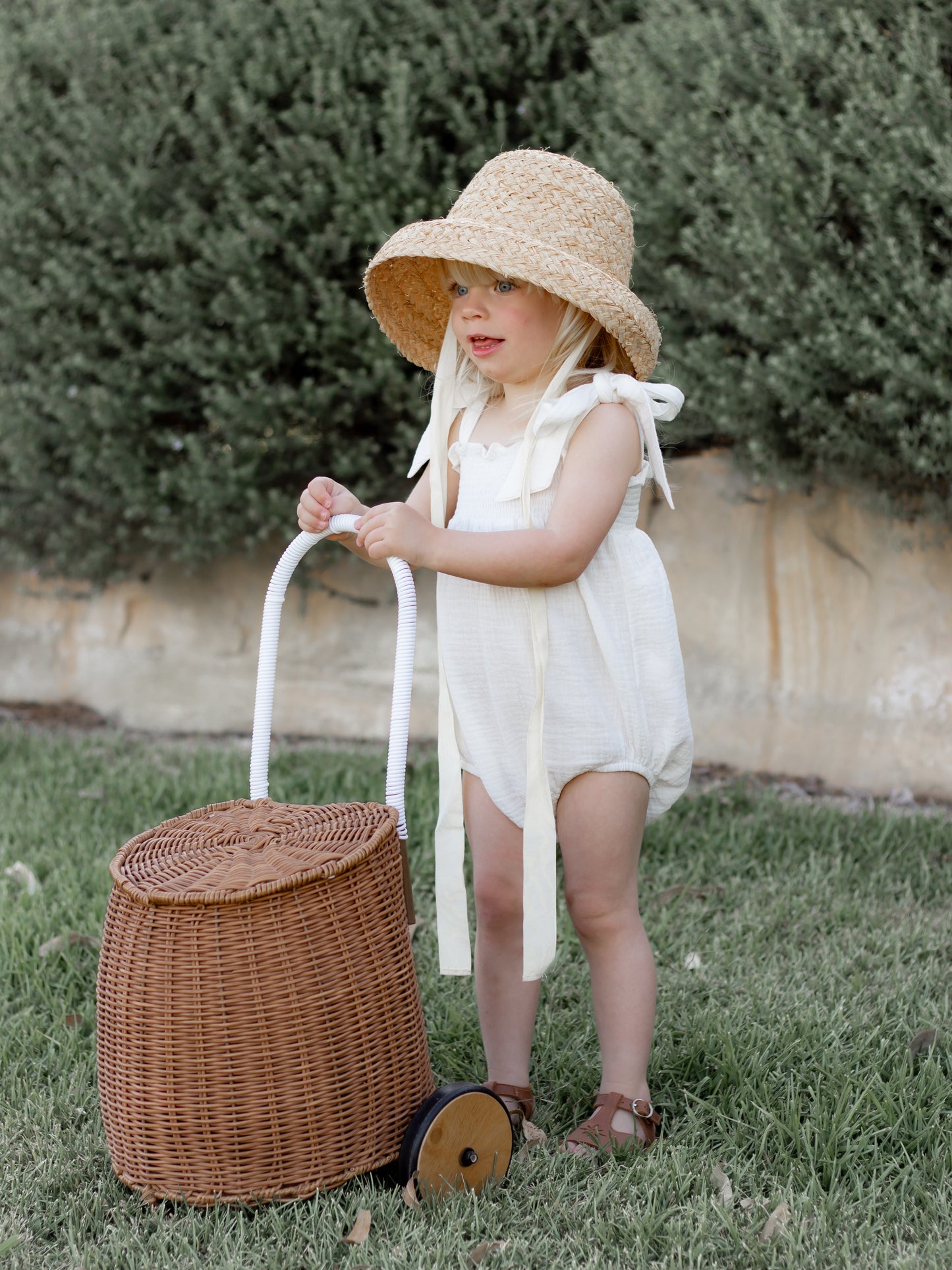 Tie Shoulder Romper | Powder White