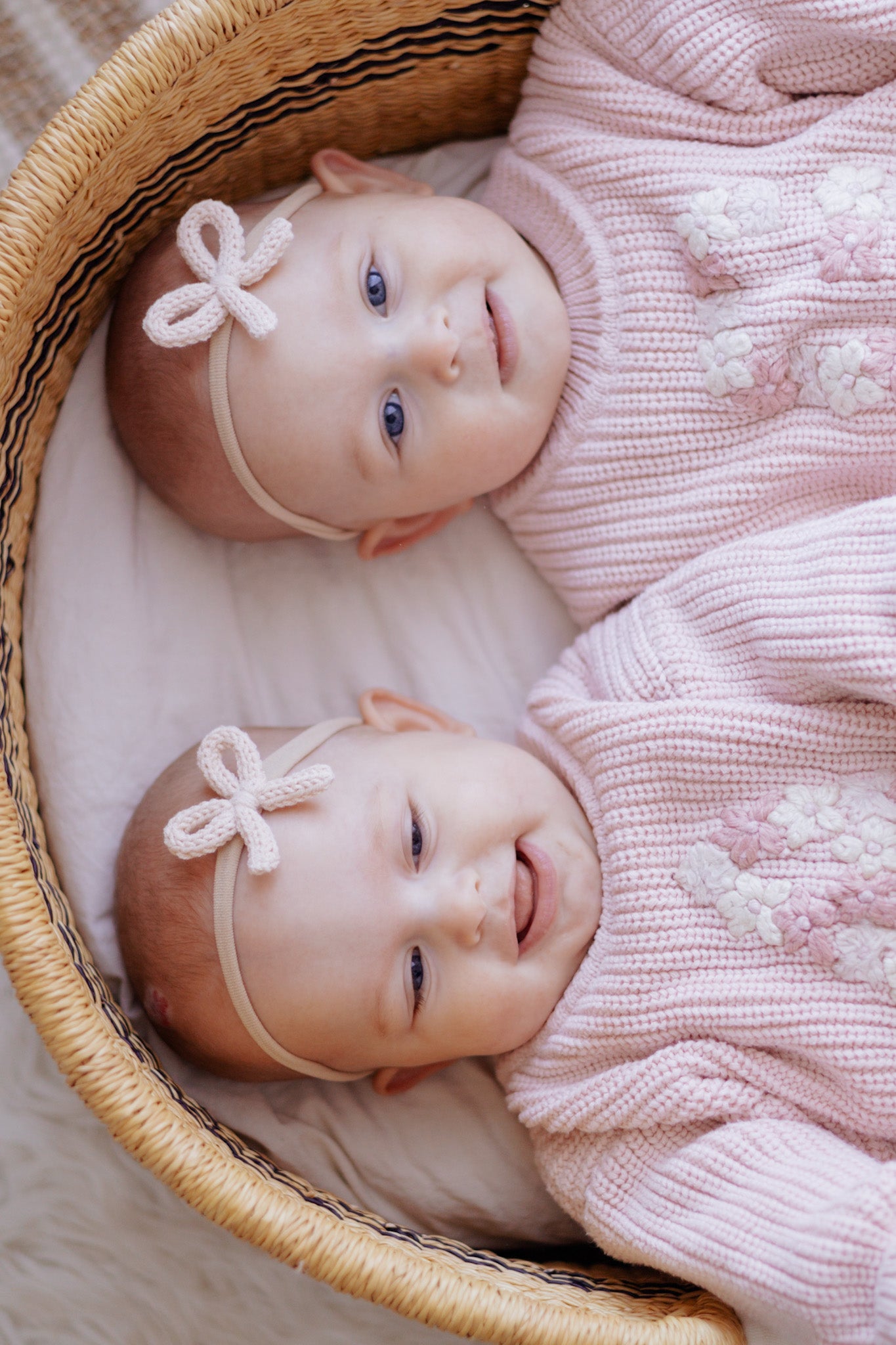 Dainty Knit Bow | Almond Cream (Clip or Headband)