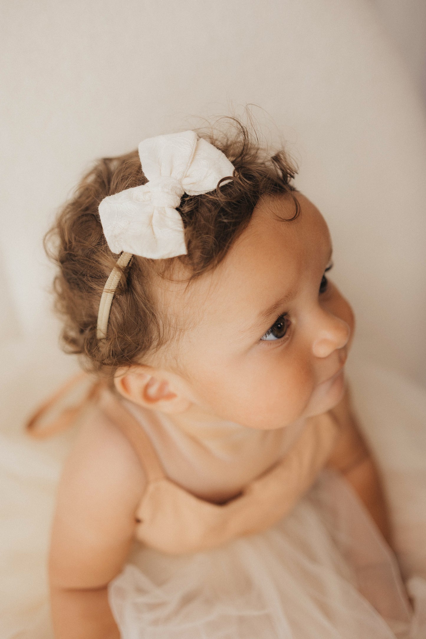 Petite Pinwheel Bow | Heritage Rose (Clip or Headband)
