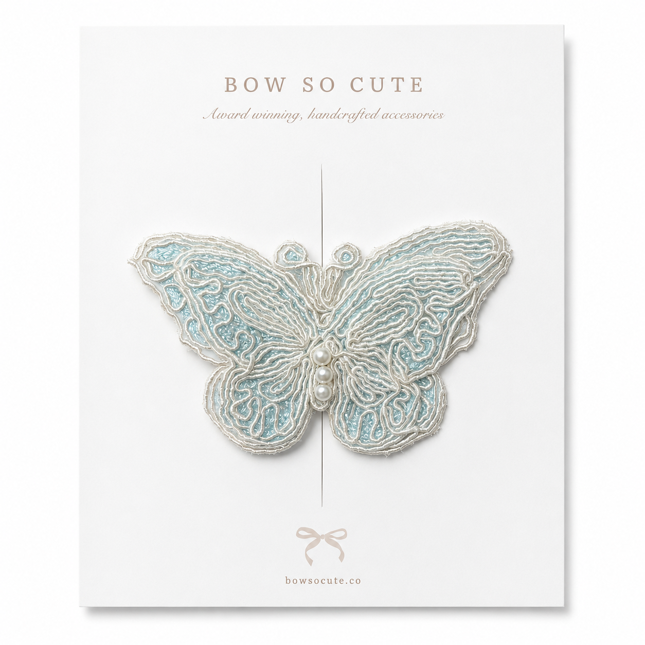 Clip | Lace Pearl Butterfly - Blue