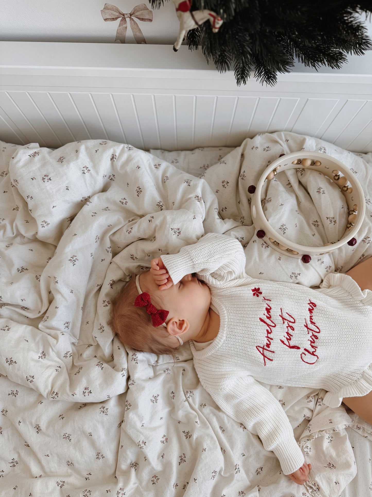 Knot Bow | Ruby Sparkle (clip or headband)