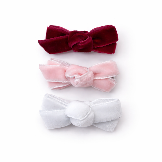 Mini Bow Trio | Valentine Velvets