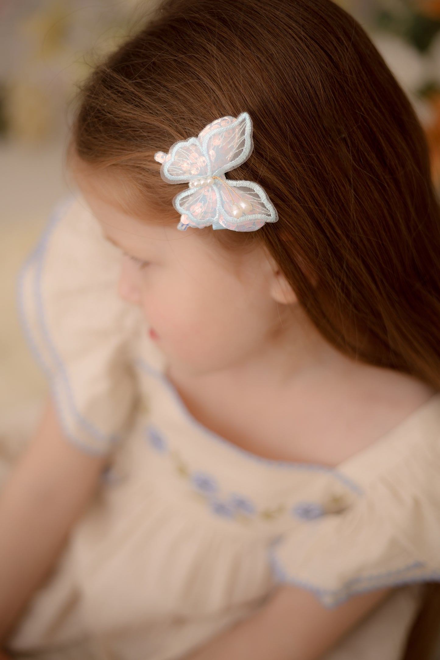 Clip | Sky Blue Shimmer Butterfly