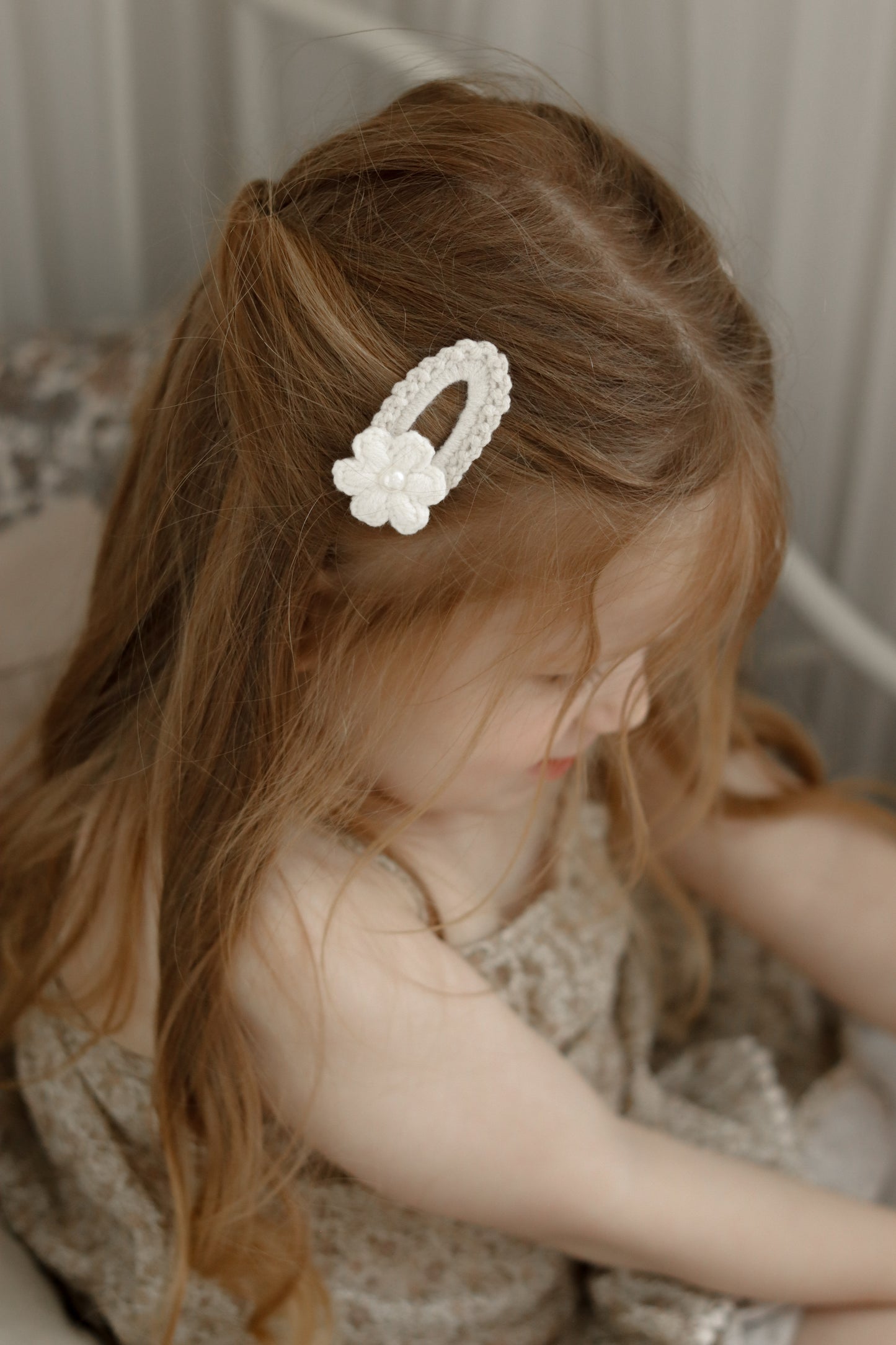 Daisy Pearl Clip | Oatmeal