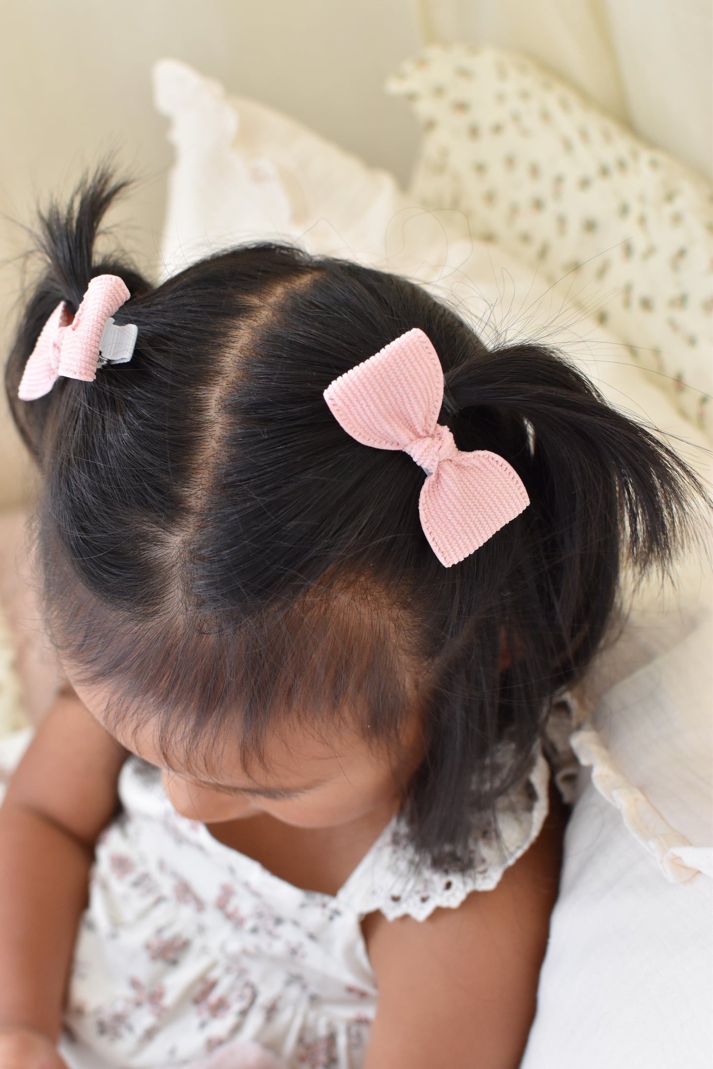 Knotted Pigtail Bows | Cupcake Pink