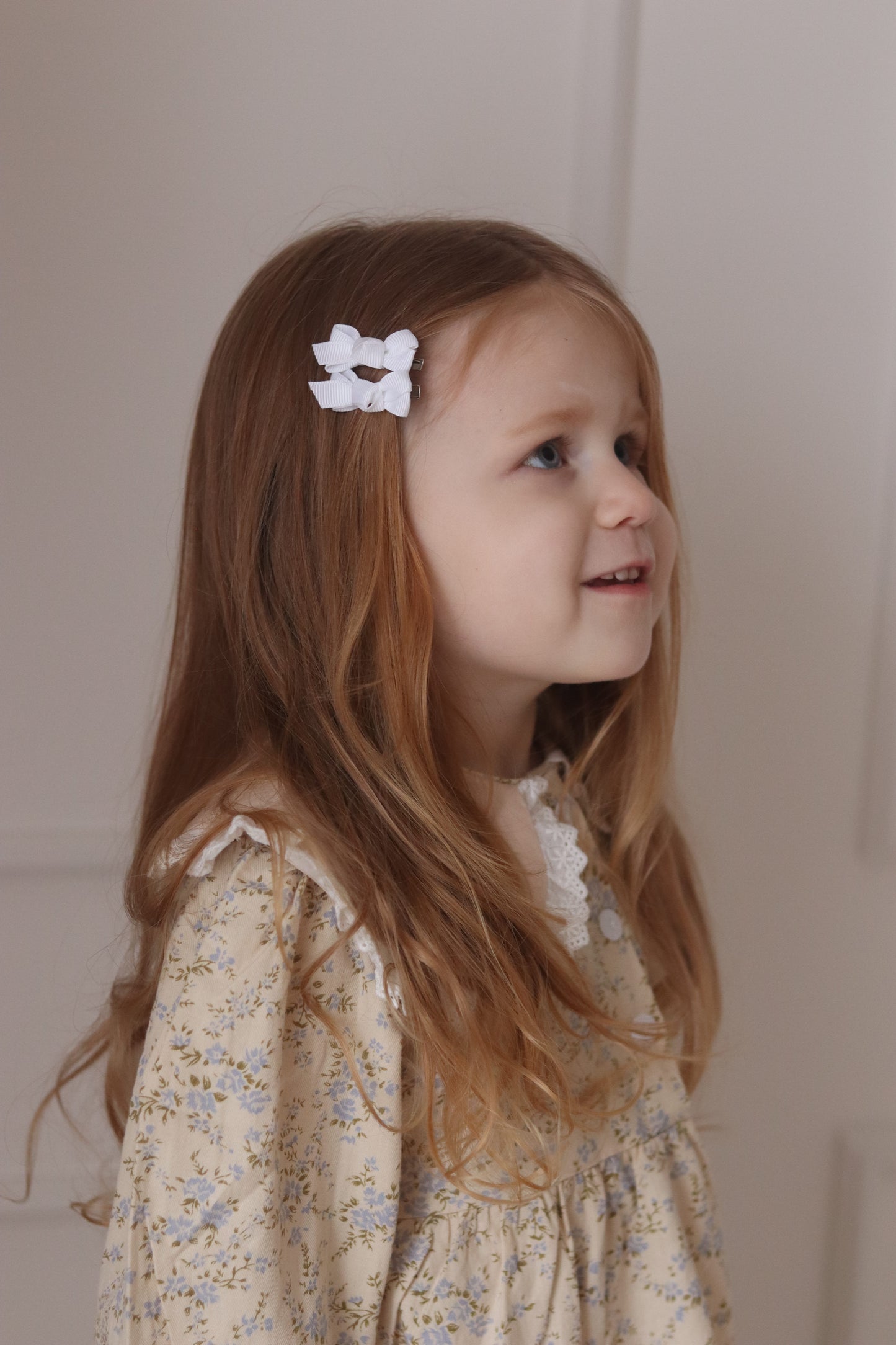 Mini Bow Clips | White