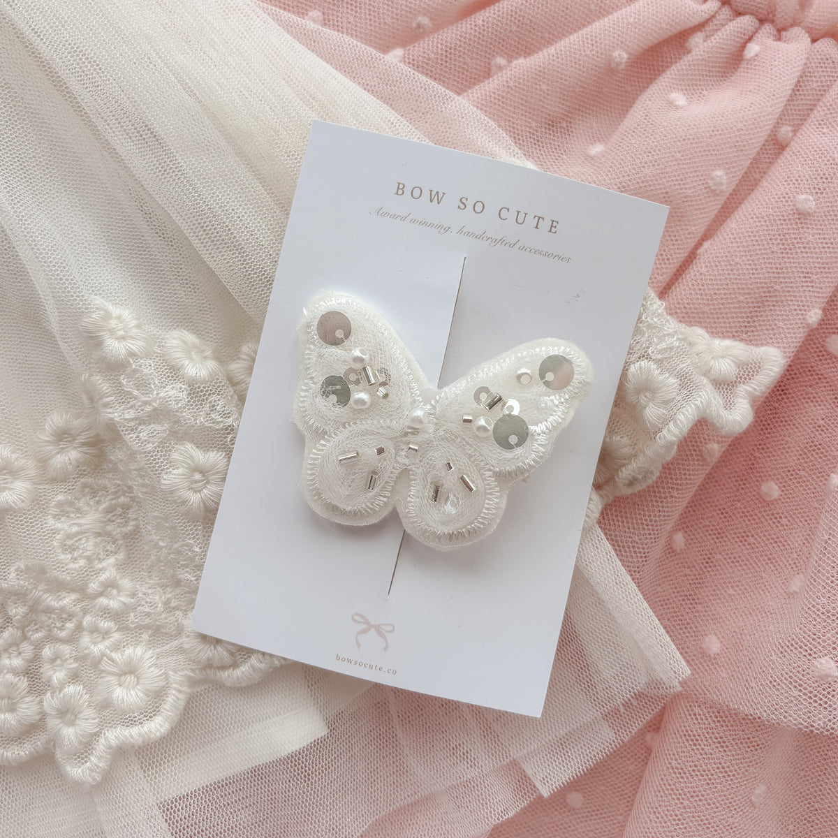 Crystal Butterfly Clip | Milk