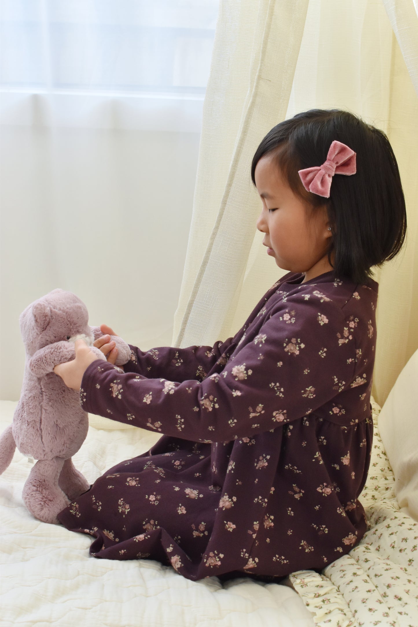 Classic Bow | Mulberry Velvet (Clip or Headband)