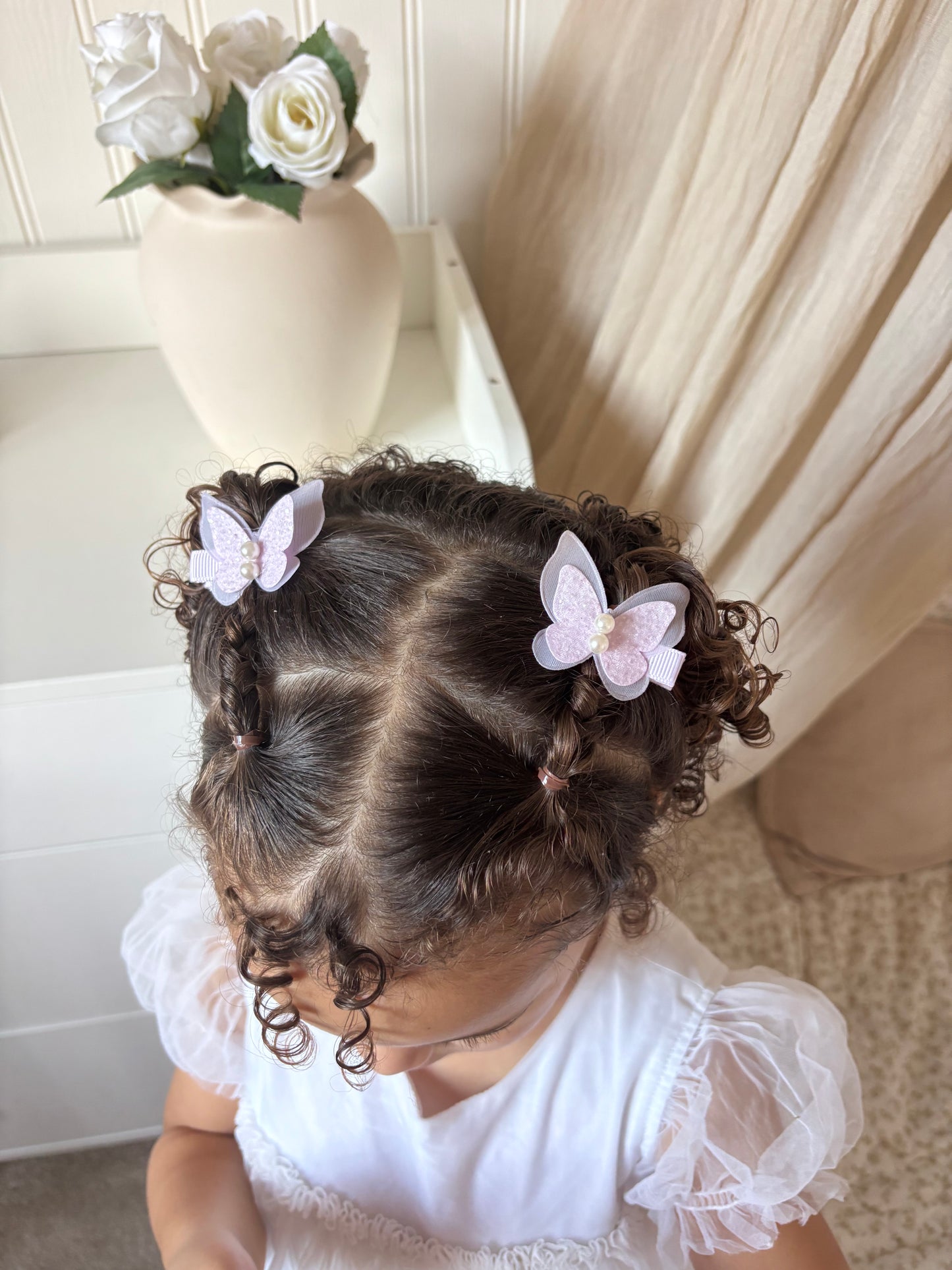 Pigtail Glimmer Butterfly Clips | Sweet Pea