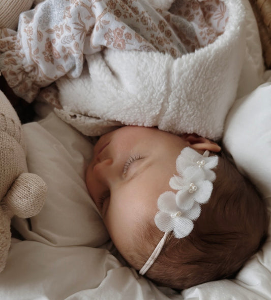 Dainty Headband | Whimsy Tulle - White
