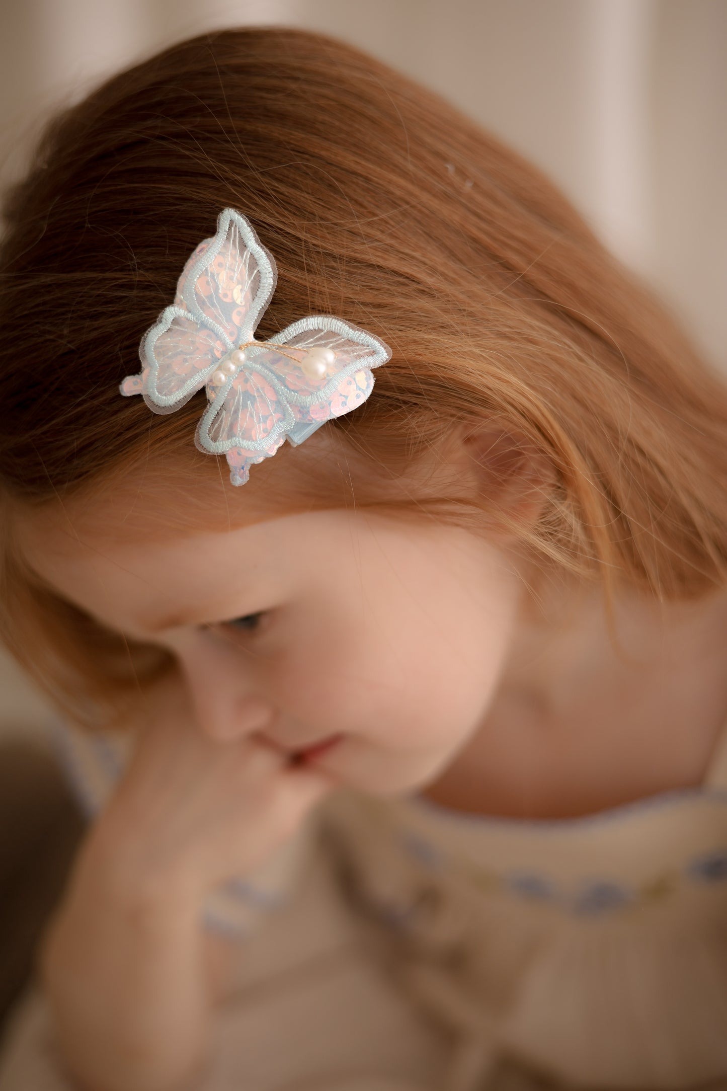 Clip | Sky Blue Shimmer Butterfly