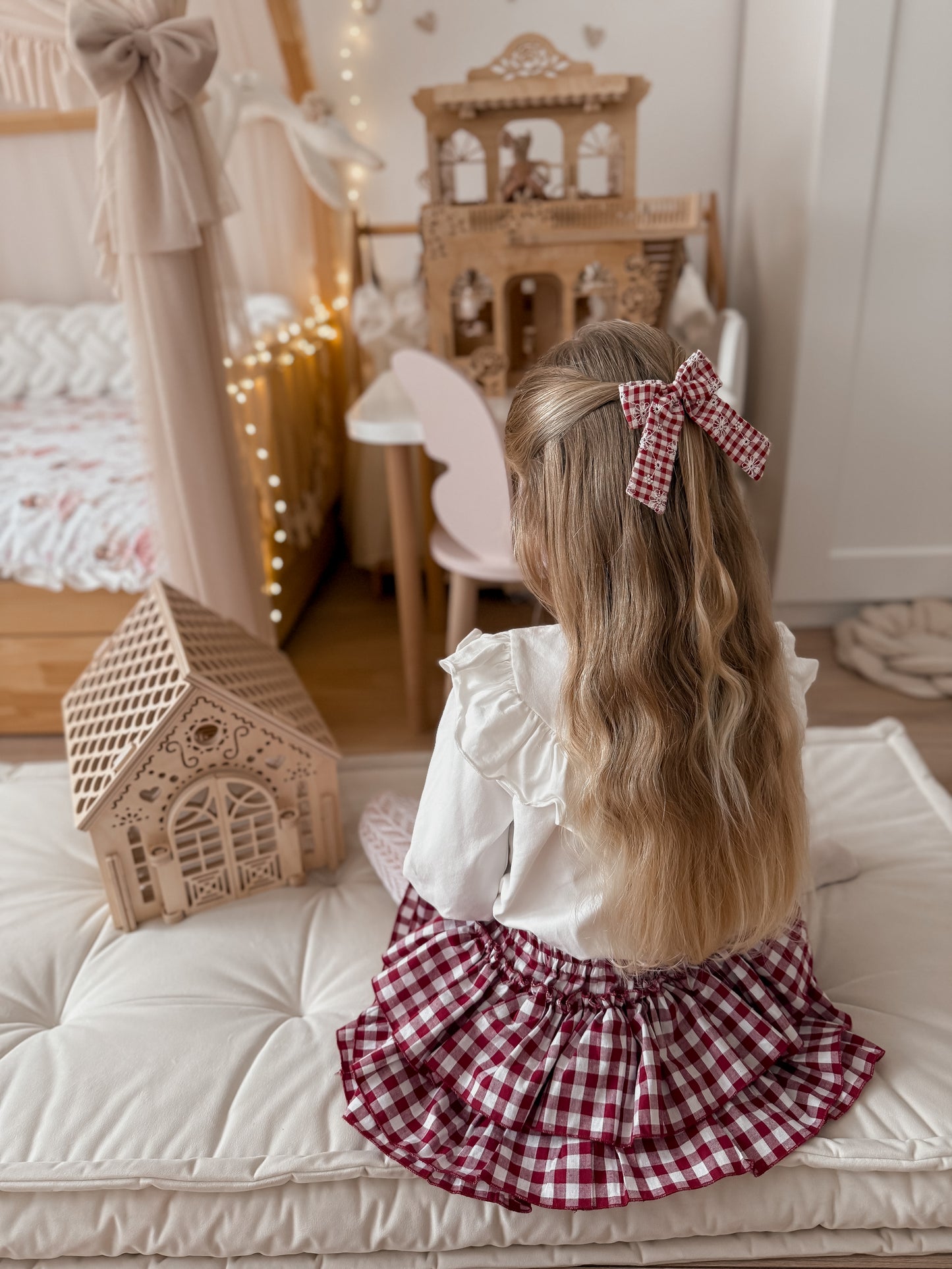 Midi Bow | Festive Floral Gingham