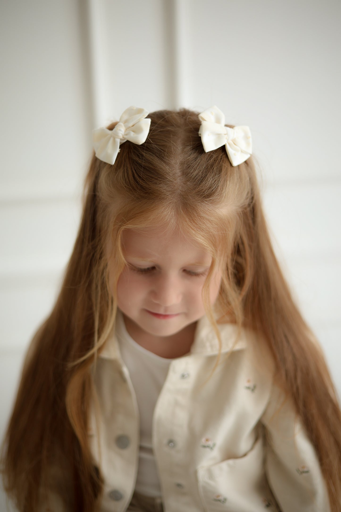Petite Pinwheel Pigtail Bows | Buttercream