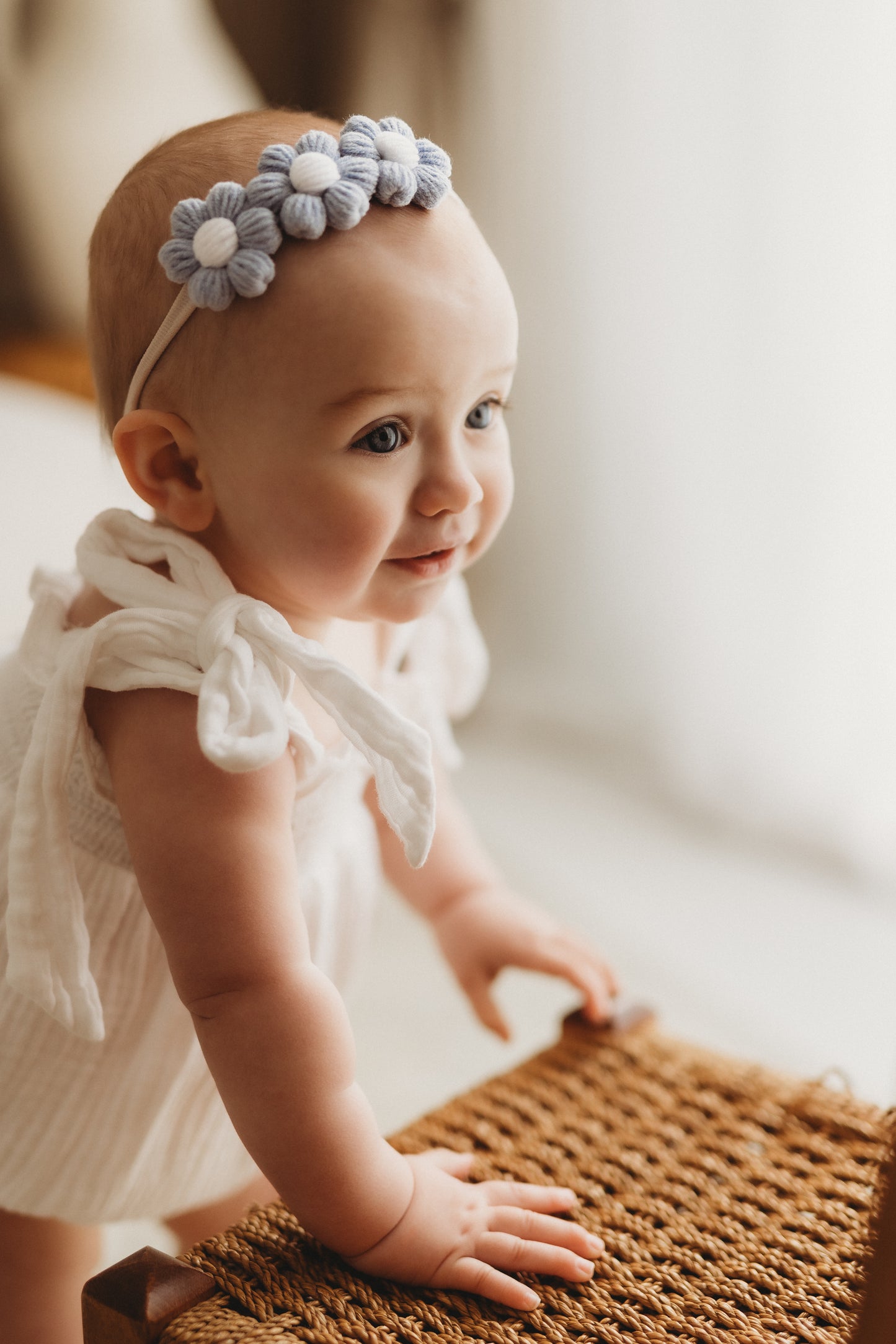 Dainty Headband | Cornflower Blue Daisies