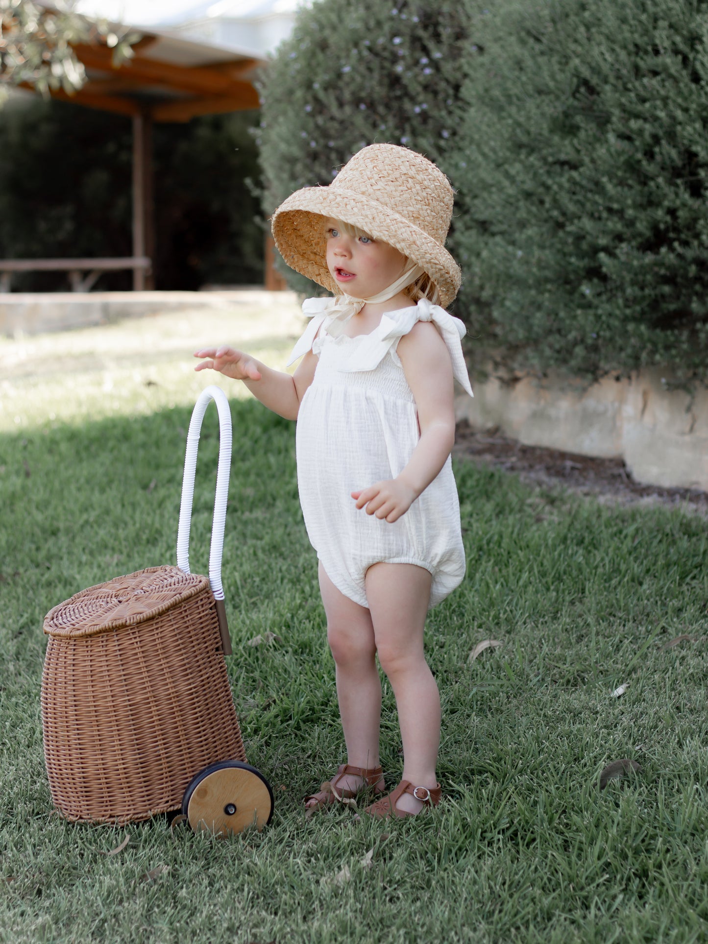 Tie Shoulder Romper | Powder White