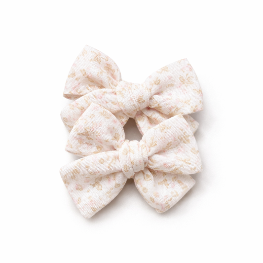 Petite Pinwheel Pigtail Bows | Cottagecore Ditsy