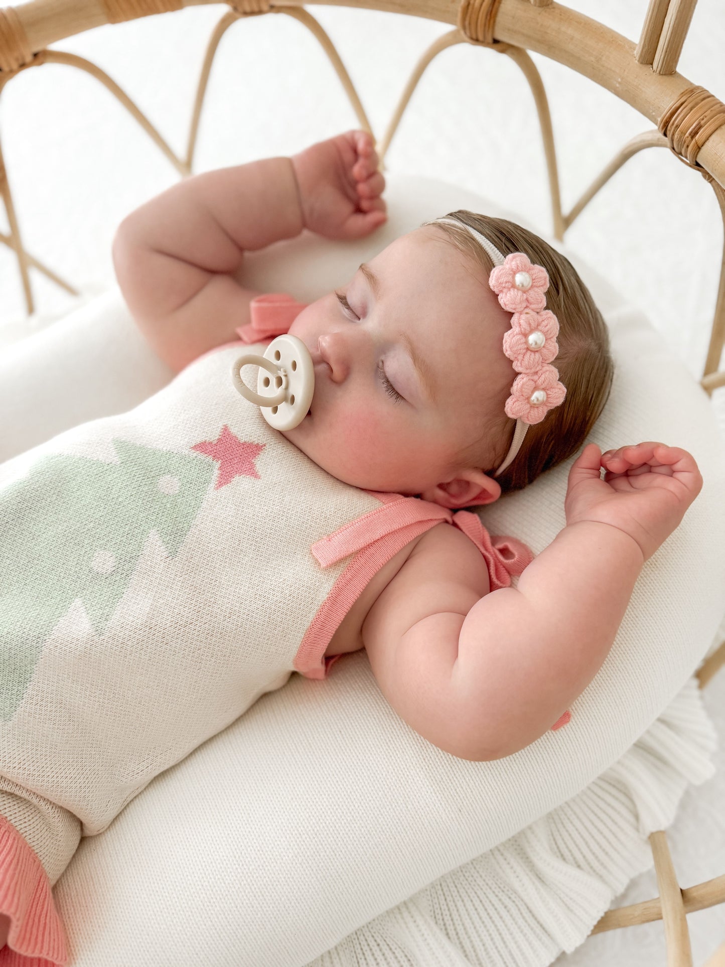 Dainty Headband | Pearly Pink Flowers