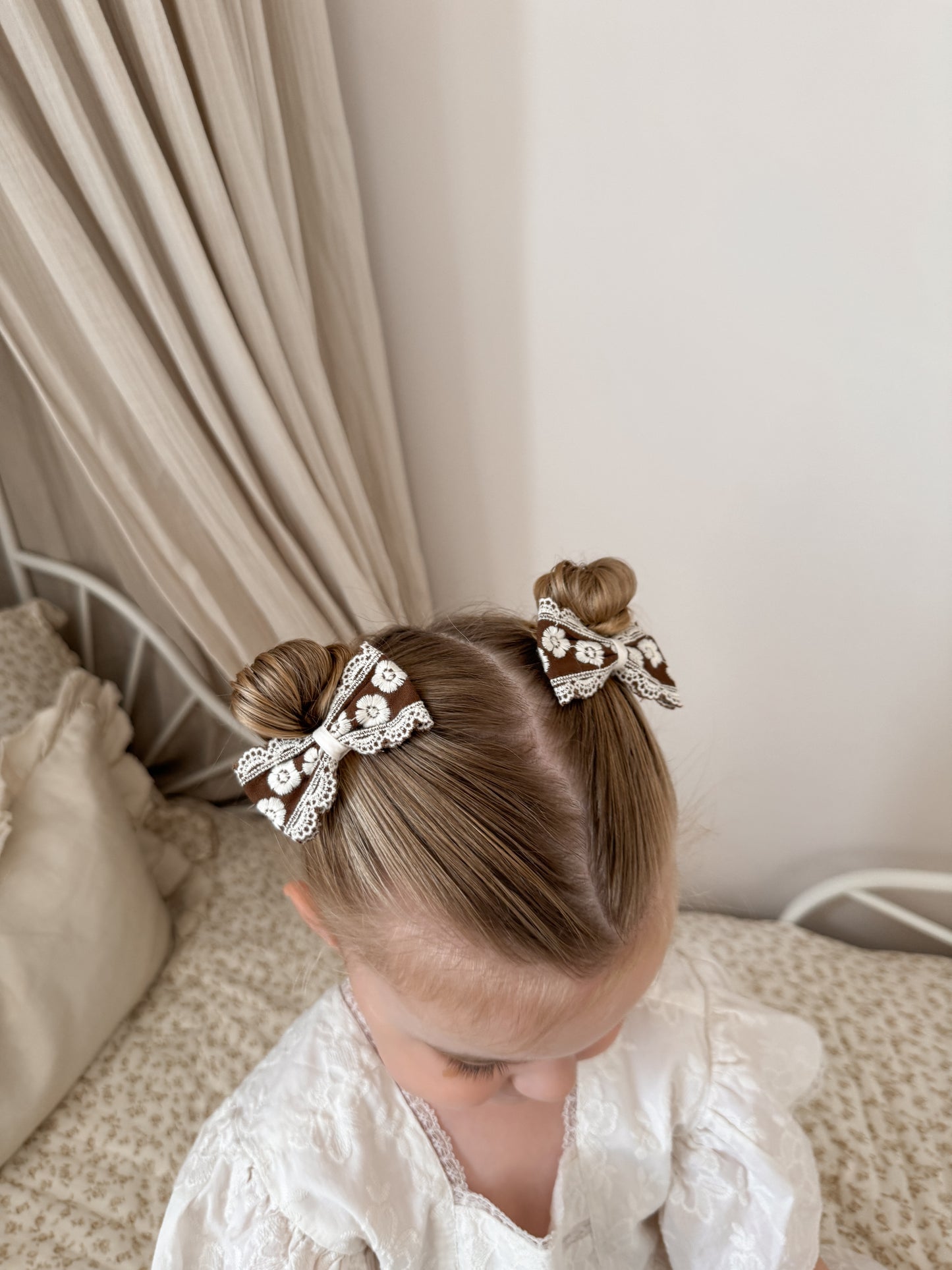 Pigtail Bows | Chestnut Lace