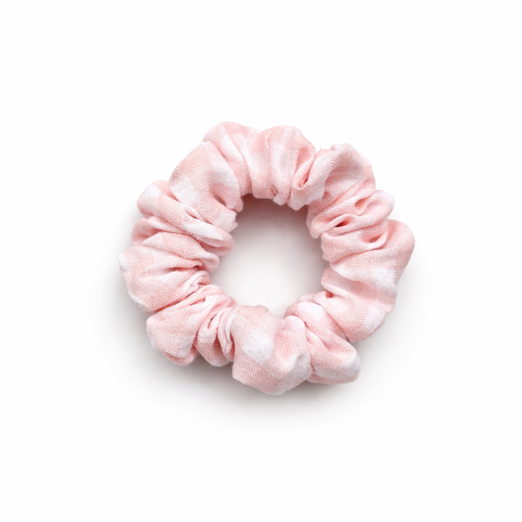 Mini Scrunchie | Peach Gingham