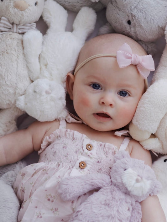 Petite Chiffon Bow | Dusky Pink (Clip or Headband)