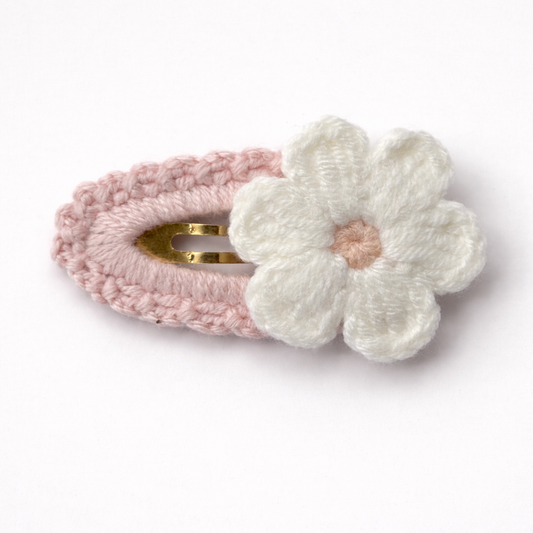 Daisy Crochet Clip | Soft Pink