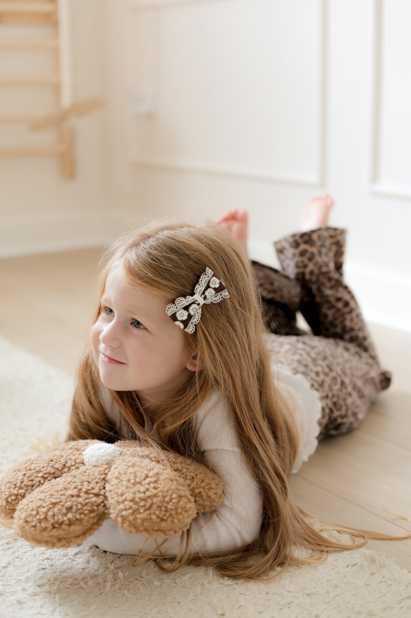 Bow | Chestnut Lace (clip or headband)