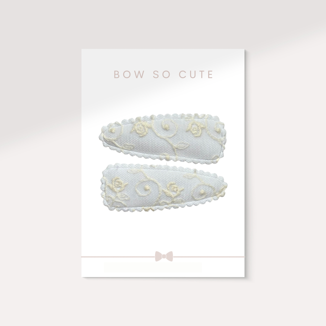 Large Snap Clips | White Tulle