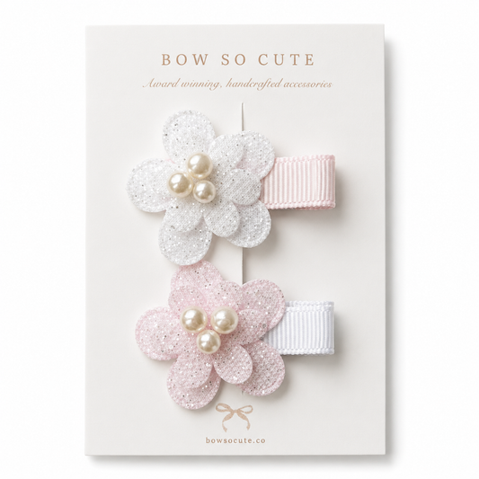 Clip Set | Mini Glitter Blossom