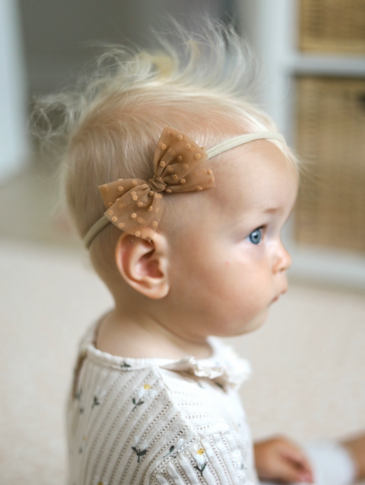 Tulle Bow | Cocoa Dots