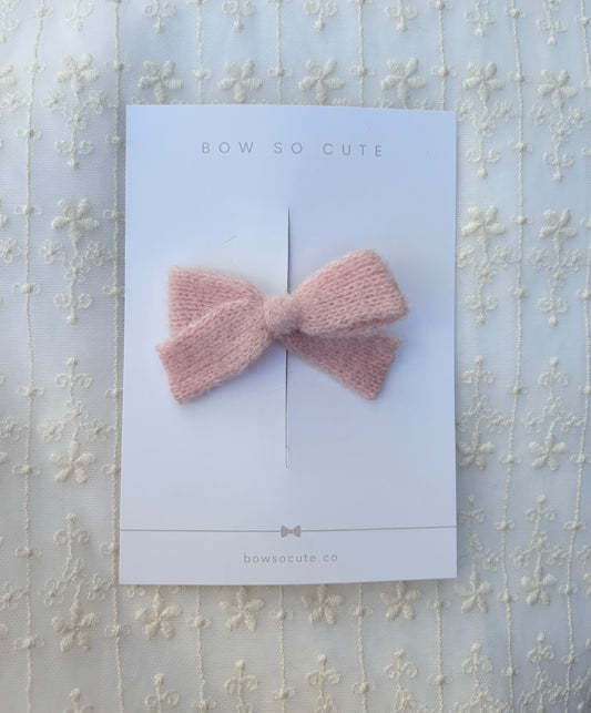 Bow | Blush Fluffy Knit